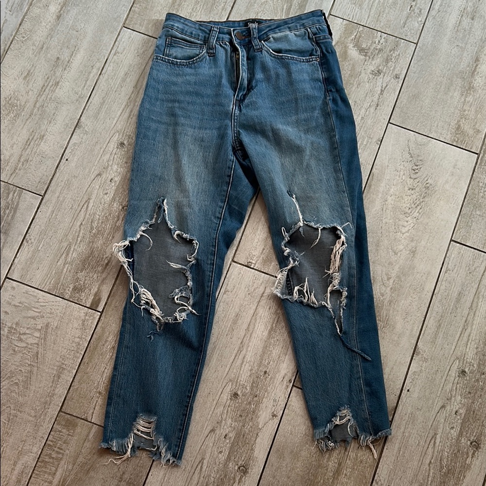 [Simple Society] Distressed Blue Cropped Jeans - Size 26